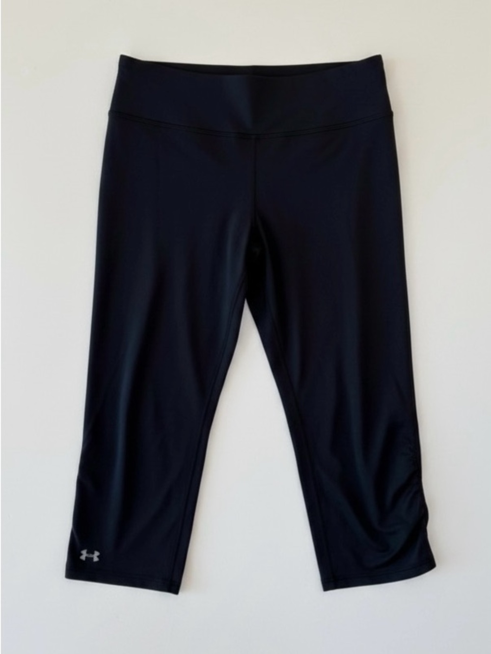Under Armour HeatGear Cropped Leggings Black Neon Yellow L